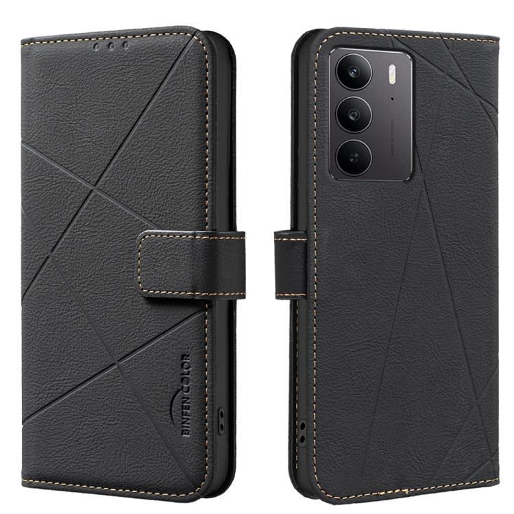 Geometric Pattern RFID Leather Phone Case