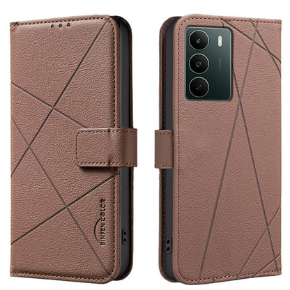 Geometric Pattern RFID Leather Phone Case, For Realme 16T 5G, For Realme 16 5G, For Realme 16 Pro+ 5G, For Realme 16 Pro 5G, For Realme 15 Pro 5G, For Realme 15 5G, For Realme C71 4G Global, For Realme 14x 5G, For Realme C75 4G, For Realme 12 5G Global...