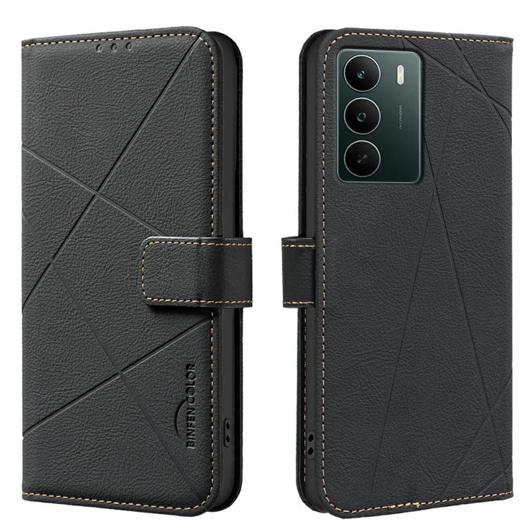 Geometric Pattern RFID Leather Phone Case