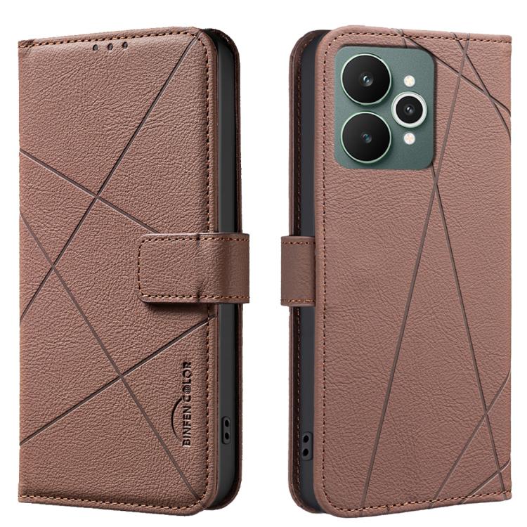 Geometric Pattern RFID Leather Phone Case, For Realme 16T 5G, For Realme 16 5G, For Realme 16 Pro+ 5G, For Realme 16 Pro 5G, For Realme 15 Pro 5G, For Realme 15 5G, For Realme C71 4G Global, For Realme 14x 5G, For Realme C75 4G, For Realme 12 5G Global...