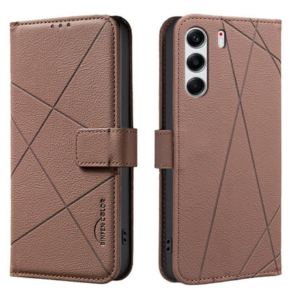 Geometric Pattern RFID Leather Phone Case, For Tecno Spark 50 5G, For Tecno Pova Curve 2 5G, For Tecno Spark 50 4G, For Tecno Camon 50 Pro 4G, For Tecno Camon 50 4G, For Tecno Spark Go 3, For Tecno Pova 7 Pro 5G, For Tecno Spark 40 Pro 4G              ...