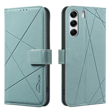 Geometric Pattern RFID Leather Phone Case, For Tecno Spark 50 5G, For Tecno Pova Curve 2 5G, For Tecno Spark 50 4G, For Tecno Camon 50 Pro 4G, For Tecno Camon 50 4G, For Tecno Spark Go 3, For Tecno Pova 7 Pro 5G, For Tecno Spark 40 Pro 4G              ...