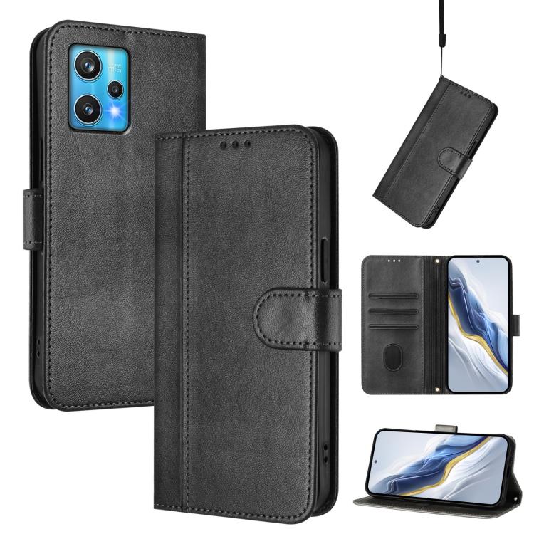 Line Splicing Buckle Retro Leather Phone Case, For Realme C30 4G / C30s / Narzo 50i Prime, For Realme GT Neo 3T, For Realme 9 Pro+ 5G / 9 4G Global, For Realme GT Neo 3, For Realme 9 Pro 5G Global / 9 5G EU Version, For Realme C20 / C11 2021 / C21     ...
