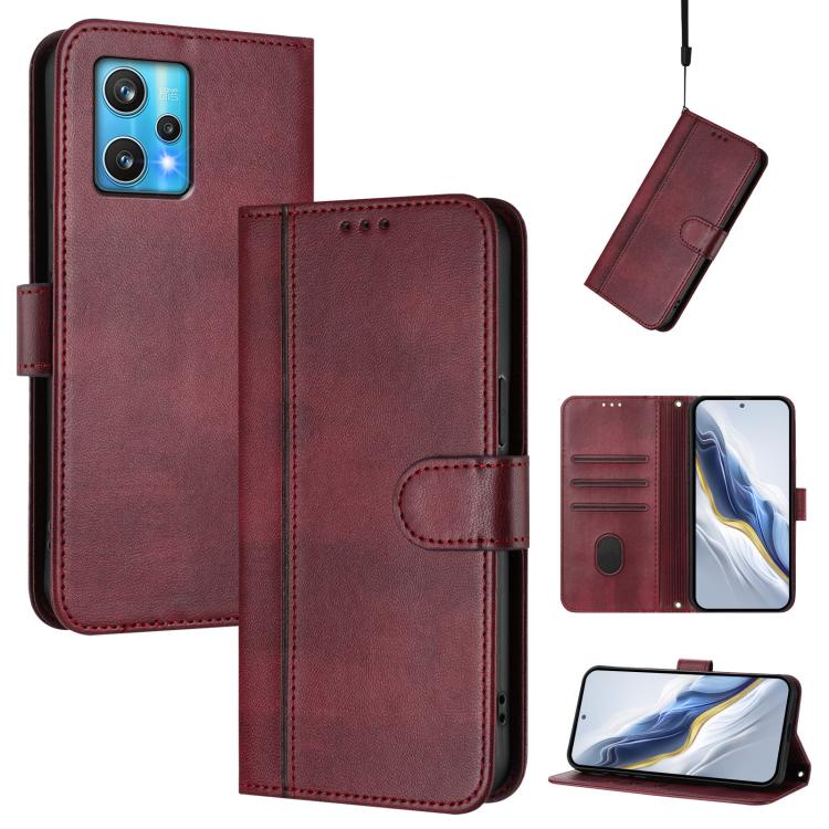 Line Splicing Buckle Retro Leather Phone Case, For Realme C30 4G / C30s / Narzo 50i Prime, For Realme GT Neo 3T, For Realme 9 Pro+ 5G / 9 4G Global, For Realme GT Neo 3, For Realme 9 Pro 5G Global / 9 5G EU Version, For Realme C20 / C11 2021 / C21     ...