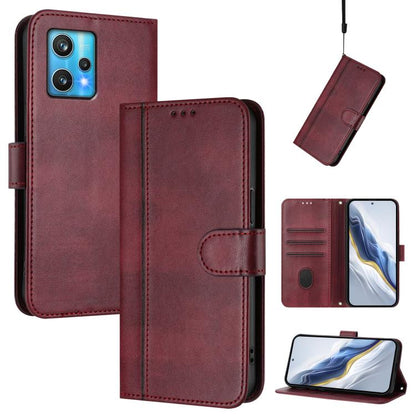 Line Splicing Buckle Retro Leather Phone Case, For Realme C30 4G / C30s / Narzo 50i Prime, For Realme GT Neo 3T, For Realme 9 Pro+ 5G / 9 4G Global, For Realme GT Neo 3, For Realme 9 Pro 5G Global / 9 5G EU Version, For Realme C20 / C11 2021 / C21     ...
