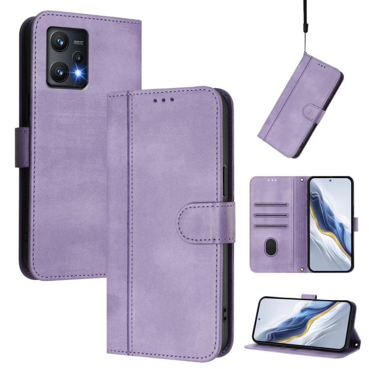Line Splicing Buckle Retro Leather Phone Case, For Realme C30 4G / C30s / Narzo 50i Prime, For Realme GT Neo 3T, For Realme 9 Pro+ 5G / 9 4G Global, For Realme GT Neo 3, For Realme 9 Pro 5G Global / 9 5G EU Version, For Realme C20 / C11 2021 / C21     ...