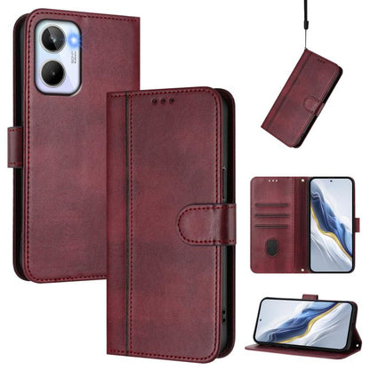 Line Splicing Buckle Retro Leather Phone Case, For Realme 11 5G Global / C67 5G India, For Realme 11 4G Global, For Realme GT5 240W / GT5, For Realme Narzo 60 Pro Global, For Realme C65 4G Global, For Realme C55 4G Global / Narzo N55                   ...