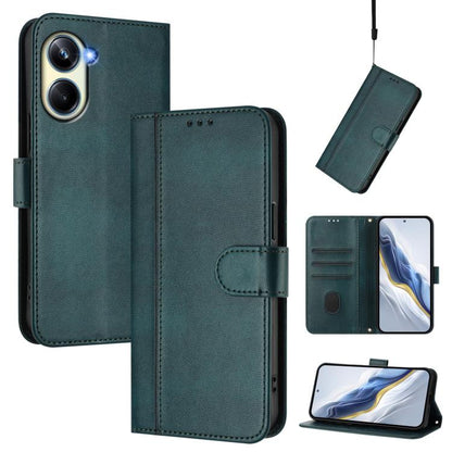 Line Splicing Buckle Retro Leather Phone Case, For Realme 11 5G Global / C67 5G India, For Realme 11 4G Global, For Realme GT5 240W / GT5, For Realme Narzo 60 Pro Global, For Realme C65 4G Global, For Realme C55 4G Global / Narzo N55                   ...