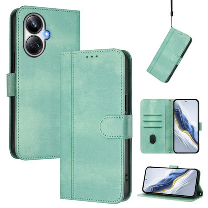 Line Splicing Buckle Retro Leather Phone Case, For Realme 11 5G Global / C67 5G India, For Realme 11 4G Global, For Realme GT5 240W / GT5, For Realme Narzo 60 Pro Global, For Realme C65 4G Global, For Realme C55 4G Global / Narzo N55                   ...