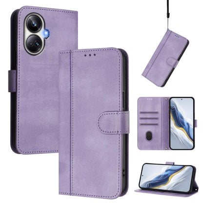Line Splicing Buckle Retro Leather Phone Case, For Realme 11 5G Global / C67 5G India, For Realme 11 4G Global, For Realme GT5 240W / GT5, For Realme Narzo 60 Pro Global, For Realme C65 4G Global, For Realme C55 4G Global / Narzo N55                   ...