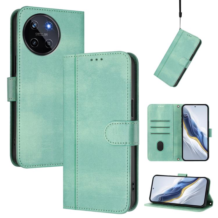 Line Splicing Buckle Retro Leather Phone Case, For Realme 11 5G Global / C67 5G India, For Realme 11 4G Global, For Realme GT5 240W / GT5, For Realme Narzo 60 Pro Global, For Realme C65 4G Global, For Realme C55 4G Global / Narzo N55                   ...