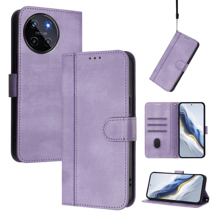 Line Splicing Buckle Retro Leather Phone Case, For Realme 11 5G Global / C67 5G India, For Realme 11 4G Global, For Realme GT5 240W / GT5, For Realme Narzo 60 Pro Global, For Realme C65 4G Global, For Realme C55 4G Global / Narzo N55                   ...