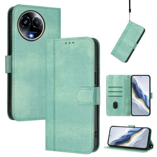 Line Splicing Buckle Retro Leather Phone Case, For Realme 11 5G Global / C67 5G India, For Realme 11 4G Global, For Realme GT5 240W / GT5, For Realme Narzo 60 Pro Global, For Realme C65 4G Global, For Realme C55 4G Global / Narzo N55