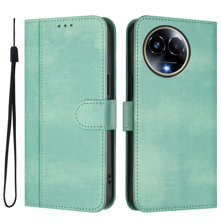 Line Splicing Buckle Retro Leather Phone Case, For Realme 11 5G Global / C67 5G India, For Realme 11 4G Global, For Realme GT5 240W / GT5, For Realme Narzo 60 Pro Global, For Realme C65 4G Global, For Realme C55 4G Global / Narzo N55                   ...