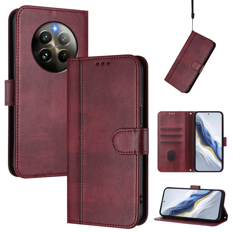 Line Splicing Buckle Retro Leather Phone Case, For Realme GT 7 Pro / GT7 Pro Racing, For Realme C63 5G Global, For Realme 12 5G / 12x 5G / C65 5G Global, For Realme 13 4G / 12 4G / P1 5G Global, For Realme C61 4G / C63 4G Global, For Realme 13+ 5G Glob...
