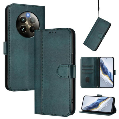 Line Splicing Buckle Retro Leather Phone Case, For Realme GT 7 Pro / GT7 Pro Racing, For Realme C63 5G Global, For Realme 12 5G / 12x 5G / C65 5G Global, For Realme 13 4G / 12 4G / P1 5G Global, For Realme C61 4G / C63 4G Global, For Realme 13+ 5G Glob...