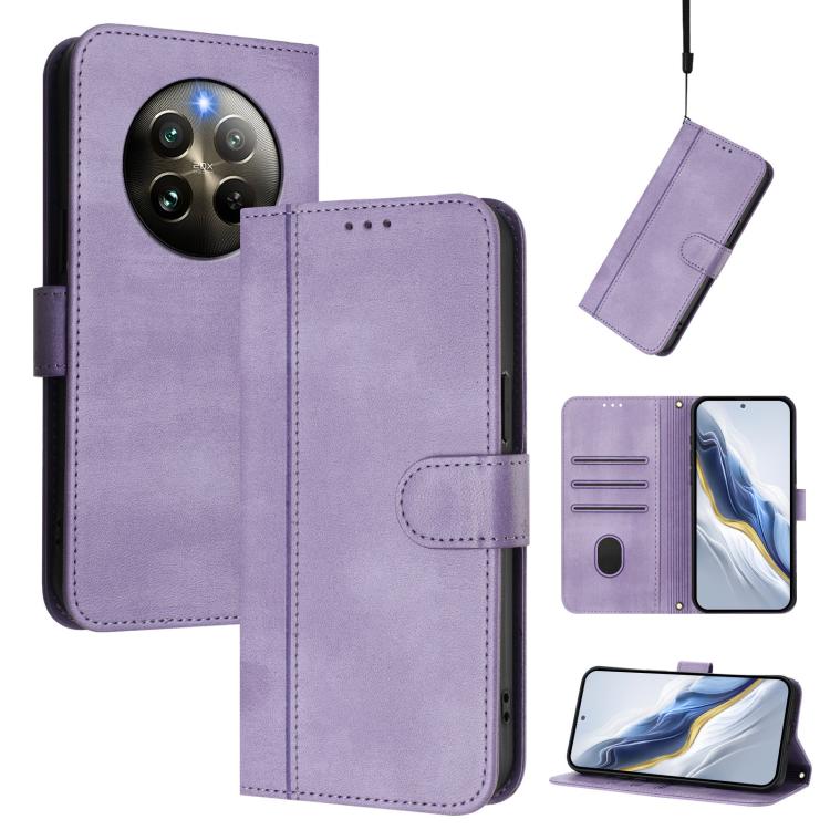 Line Splicing Buckle Retro Leather Phone Case, For Realme GT 7 Pro / GT7 Pro Racing, For Realme C63 5G Global, For Realme 12 5G / 12x 5G / C65 5G Global, For Realme 13 4G / 12 4G / P1 5G Global, For Realme C61 4G / C63 4G Global, For Realme 13+ 5G Glob...