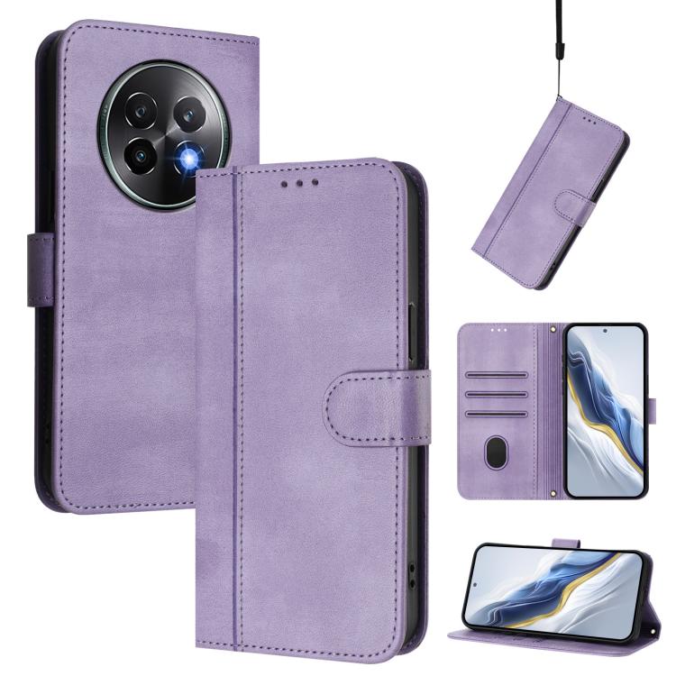 Line Splicing Buckle Retro Leather Phone Case, For Realme GT 7 Pro / GT7 Pro Racing, For Realme C63 5G Global, For Realme 12 5G / 12x 5G / C65 5G Global, For Realme 13 4G / 12 4G / P1 5G Global, For Realme C61 4G / C63 4G Global, For Realme 13+ 5G Glob...