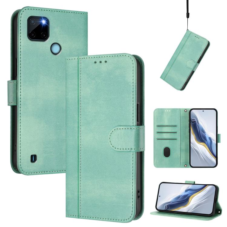 Line Splicing Buckle Retro Leather Phone Case, For Realme C30 4G / C30s / Narzo 50i Prime, For Realme GT Neo 3T, For Realme 9 Pro+ 5G / 9 4G Global, For Realme GT Neo 3, For Realme 9 Pro 5G Global / 9 5G EU Version, For Realme C20 / C11 2021 / C21     ...