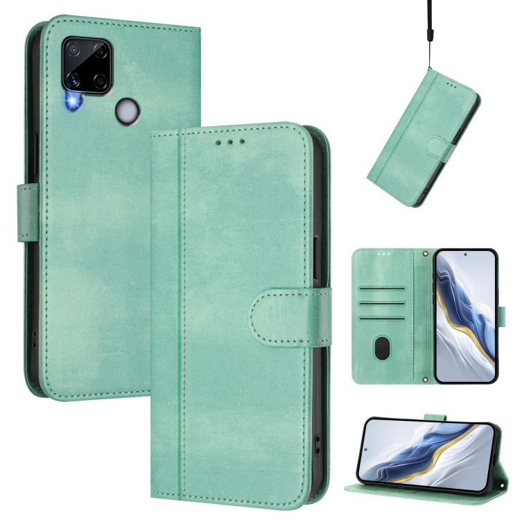 Line Splicing Buckle Retro Leather Phone Case, For Realme C30 4G / C30s / Narzo 50i Prime, For Realme GT Neo 3T, For Realme 9 Pro+ 5G / 9 4G Global, For Realme GT Neo 3, For Realme 9 Pro 5G Global / 9 5G EU Version, For Realme C20 / C11 2021 / C21     ...