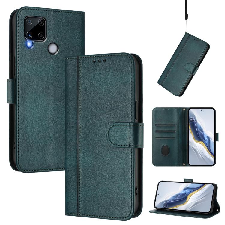 Line Splicing Buckle Retro Leather Phone Case, For Realme C30 4G / C30s / Narzo 50i Prime, For Realme GT Neo 3T, For Realme 9 Pro+ 5G / 9 4G Global, For Realme GT Neo 3, For Realme 9 Pro 5G Global / 9 5G EU Version, For Realme C20 / C11 2021 / C21     ...