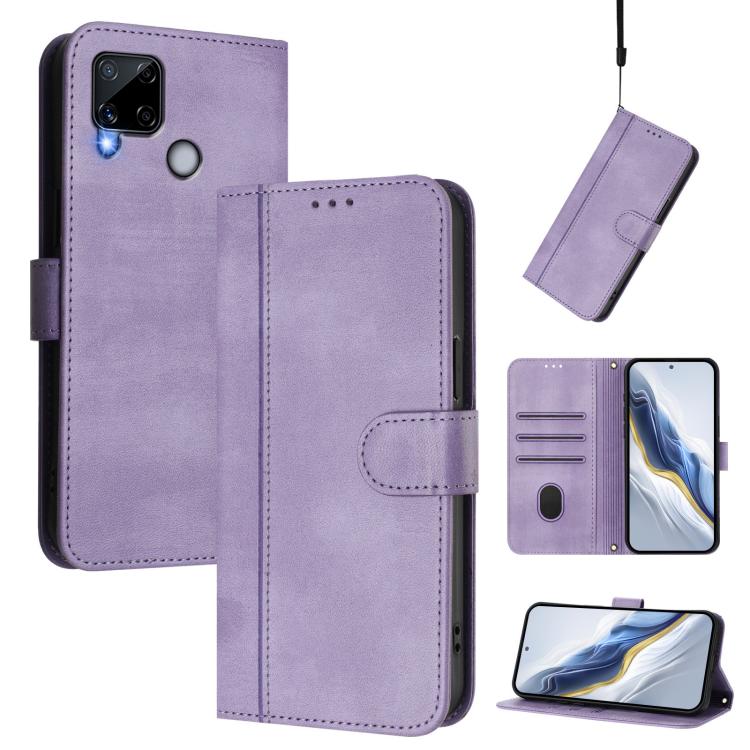 Line Splicing Buckle Retro Leather Phone Case, For Realme C30 4G / C30s / Narzo 50i Prime, For Realme GT Neo 3T, For Realme 9 Pro+ 5G / 9 4G Global, For Realme GT Neo 3, For Realme 9 Pro 5G Global / 9 5G EU Version, For Realme C20 / C11 2021 / C21     ...