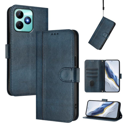 Line Splicing Buckle Retro Leather Phone Case, For Realme GT 7 Pro / GT7 Pro Racing, For Realme C63 5G Global, For Realme 12 5G / 12x 5G / C65 5G Global, For Realme 13 4G / 12 4G / P1 5G Global, For Realme C61 4G / C63 4G Global, For Realme 13+ 5G Glob...