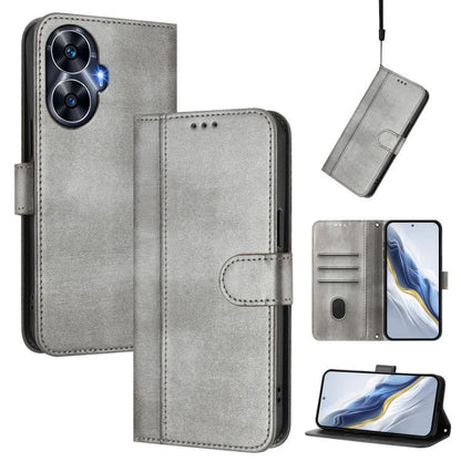 Line Splicing Buckle Retro Leather Phone Case, For Realme 11 5G Global / C67 5G India, For Realme 11 4G Global, For Realme GT5 240W / GT5, For Realme Narzo 60 Pro Global, For Realme C65 4G Global, For Realme C55 4G Global / Narzo N55                   ...