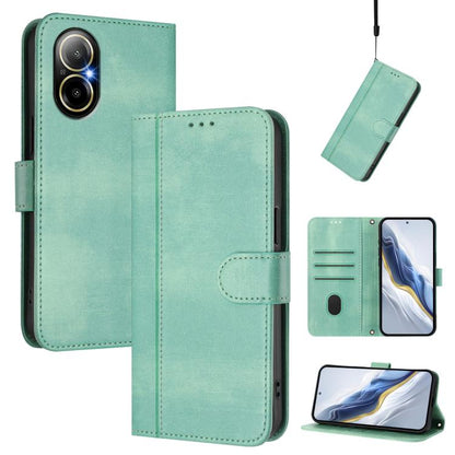 Line Splicing Buckle Retro Leather Phone Case, For Realme GT 7 Pro / GT7 Pro Racing, For Realme C63 5G Global, For Realme 12 5G / 12x 5G / C65 5G Global, For Realme 13 4G / 12 4G / P1 5G Global, For Realme C61 4G / C63 4G Global, For Realme 13+ 5G Glob...