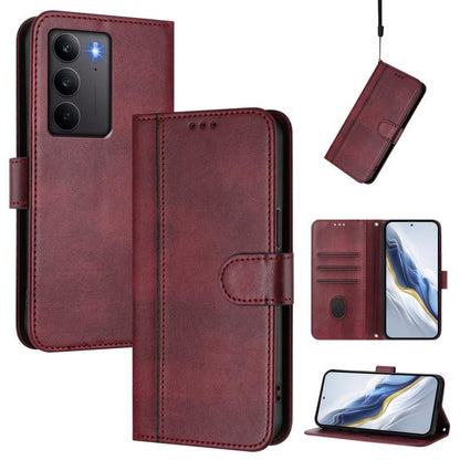 Line Splicing Buckle Retro Leather Phone Case, For Realme P4 5G, For Realme 15T 5G Global, For Realme 15 5G / 15 Pro 5G Global, For Realme C71 4G Global, For Realme V70 5G / C75 5G, For Realme Narzo 80 Pro / 14 Pro 5G India                             ...