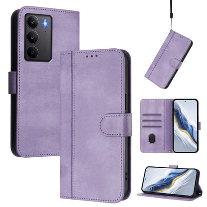 Line Splicing Buckle Retro Leather Phone Case, For Realme P4 5G, For Realme 15T 5G Global, For Realme 15 5G / 15 Pro 5G Global, For Realme C71 4G Global, For Realme V70 5G / C75 5G, For Realme Narzo 80 Pro / 14 Pro 5G India                             ...