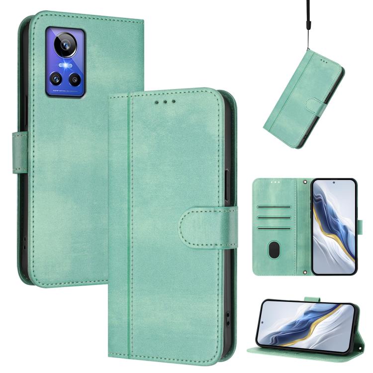 Line Splicing Buckle Retro Leather Phone Case, For Realme C30 4G / C30s / Narzo 50i Prime, For Realme GT Neo 3T, For Realme 9 Pro+ 5G / 9 4G Global, For Realme GT Neo 3, For Realme 9 Pro 5G Global / 9 5G EU Version, For Realme C20 / C11 2021 / C21     ...
