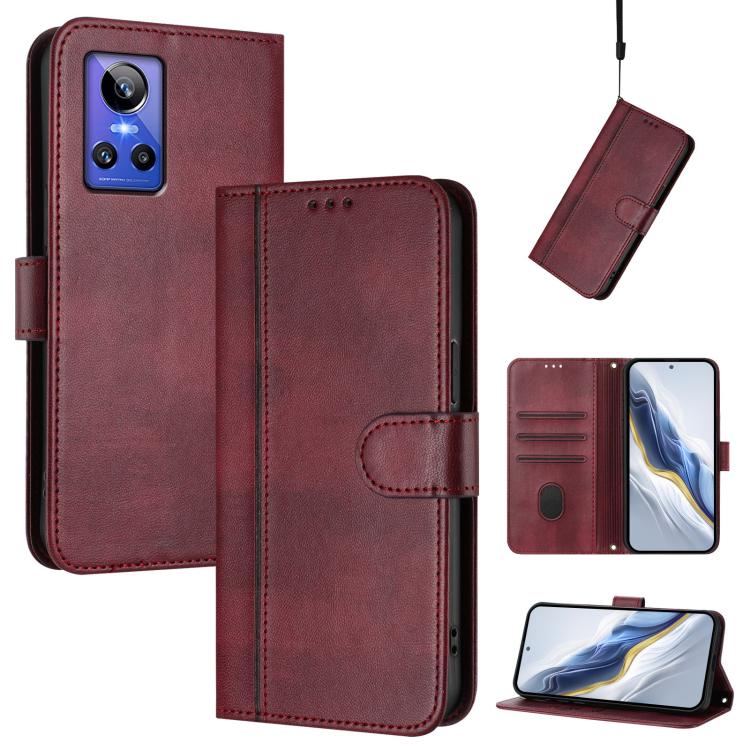 Line Splicing Buckle Retro Leather Phone Case, For Realme C30 4G / C30s / Narzo 50i Prime, For Realme GT Neo 3T, For Realme 9 Pro+ 5G / 9 4G Global, For Realme GT Neo 3, For Realme 9 Pro 5G Global / 9 5G EU Version, For Realme C20 / C11 2021 / C21     ...