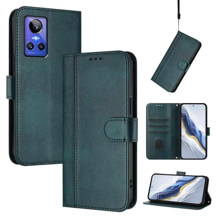 Line Splicing Buckle Retro Leather Phone Case, For Realme C30 4G / C30s / Narzo 50i Prime, For Realme GT Neo 3T, For Realme 9 Pro+ 5G / 9 4G Global, For Realme GT Neo 3, For Realme 9 Pro 5G Global / 9 5G EU Version, For Realme C20 / C11 2021 / C21     ...
