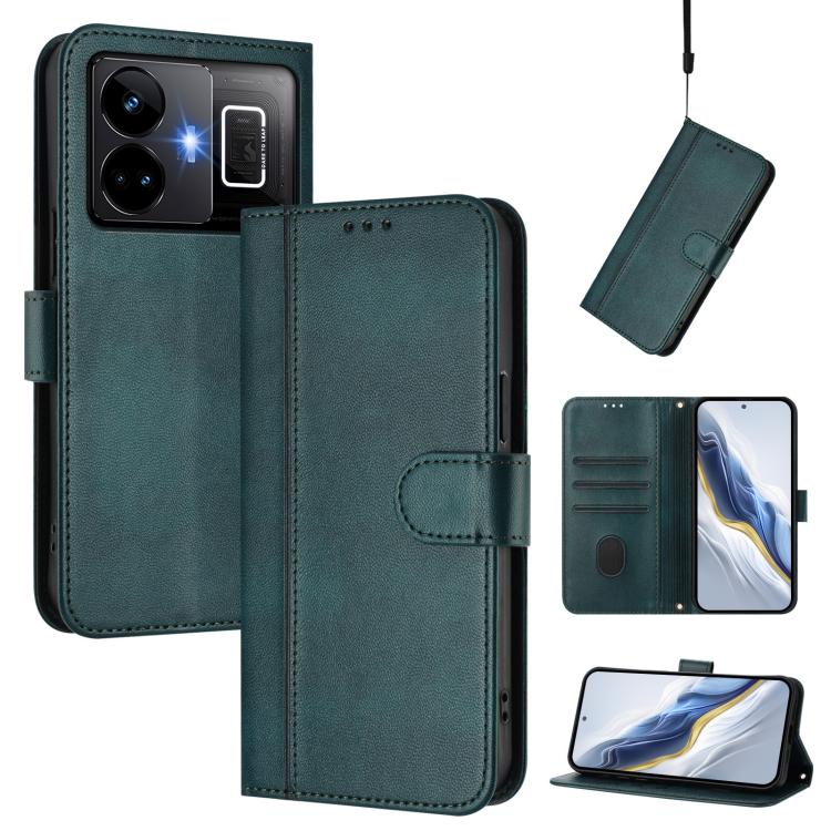 Line Splicing Buckle Retro Leather Phone Case, For Realme 11 5G Global / C67 5G India, For Realme 11 4G Global, For Realme GT5 240W / GT5, For Realme Narzo 60 Pro Global, For Realme C65 4G Global, For Realme C55 4G Global / Narzo N55                   ...