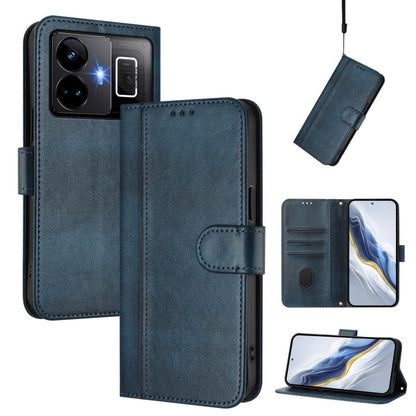 Line Splicing Buckle Retro Leather Phone Case, For Realme 11 5G Global / C67 5G India, For Realme 11 4G Global, For Realme GT5 240W / GT5, For Realme Narzo 60 Pro Global, For Realme C65 4G Global, For Realme C55 4G Global / Narzo N55                   ...