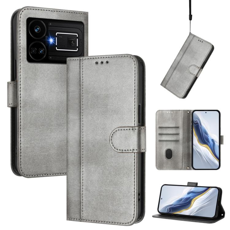 Line Splicing Buckle Retro Leather Phone Case, For Realme 11 5G Global / C67 5G India, For Realme 11 4G Global, For Realme GT5 240W / GT5, For Realme Narzo 60 Pro Global, For Realme C65 4G Global, For Realme C55 4G Global / Narzo N55                   ...