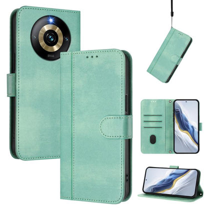 Line Splicing Buckle Retro Leather Phone Case, For Realme 11 5G Global / C67 5G India, For Realme 11 4G Global, For Realme GT5 240W / GT5, For Realme Narzo 60 Pro Global, For Realme C65 4G Global, For Realme C55 4G Global / Narzo N55                   ...