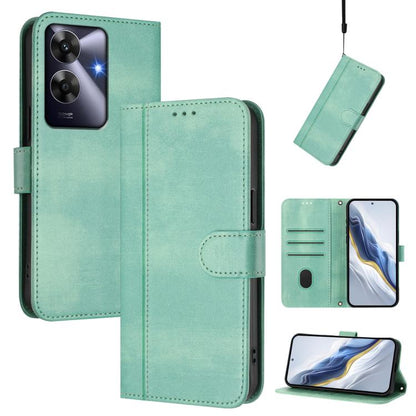 Line Splicing Buckle Retro Leather Phone Case, For Realme GT 7 Pro / GT7 Pro Racing, For Realme C63 5G Global, For Realme 12 5G / 12x 5G / C65 5G Global, For Realme 13 4G / 12 4G / P1 5G Global, For Realme C61 4G / C63 4G Global, For Realme 13+ 5G Glob...