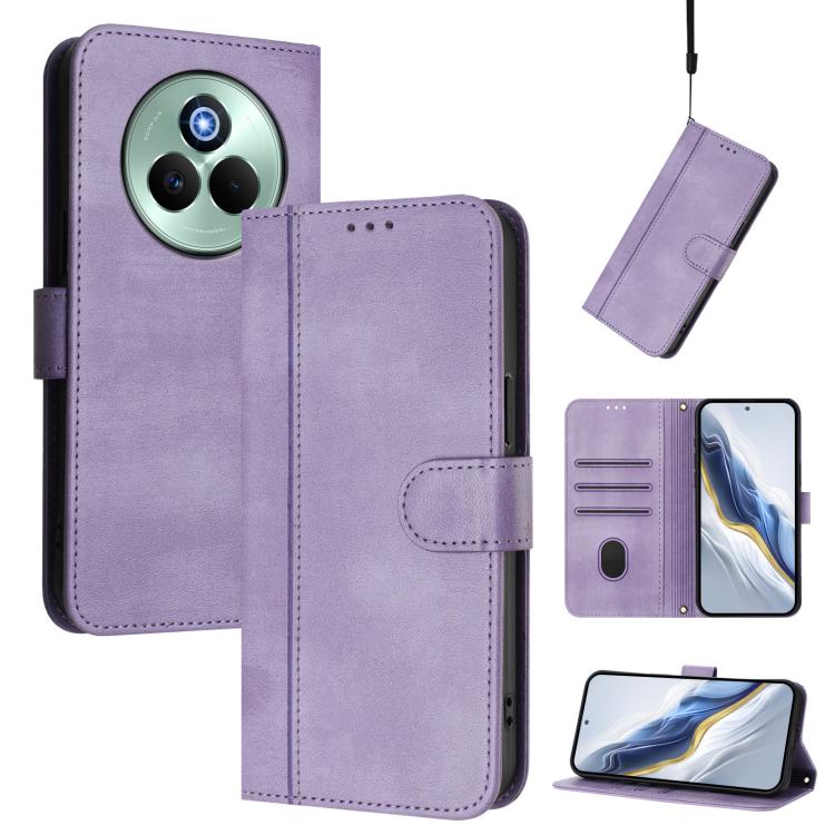 Line Splicing Buckle Retro Leather Phone Case, For Realme P4 5G, For Realme 15T 5G Global, For Realme 15 5G / 15 Pro 5G Global, For Realme C71 4G Global, For Realme V70 5G / C75 5G, For Realme Narzo 80 Pro / 14 Pro 5G India                             ...