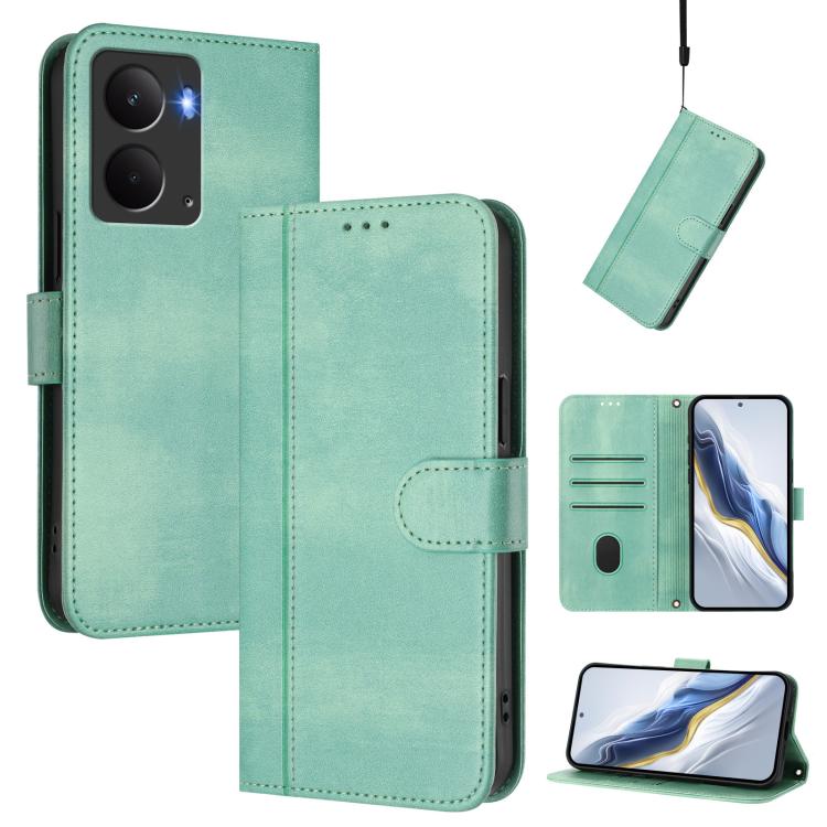 Line Splicing Buckle Retro Leather Phone Case, For Realme P4 5G, For Realme 15T 5G Global, For Realme 15 5G / 15 Pro 5G Global, For Realme C71 4G Global, For Realme V70 5G / C75 5G, For Realme Narzo 80 Pro / 14 Pro 5G India                             ...
