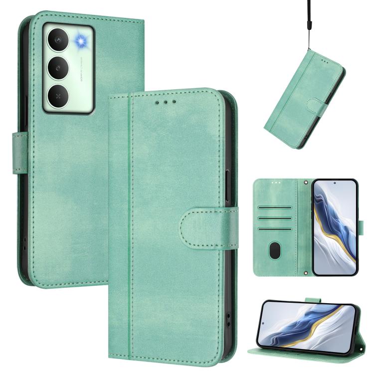 Line Splicing Buckle Retro Leather Phone Case, For Realme P4 5G, For Realme 15T 5G Global, For Realme 15 5G / 15 Pro 5G Global, For Realme C71 4G Global, For Realme V70 5G / C75 5G, For Realme Narzo 80 Pro / 14 Pro 5G India                             ...
