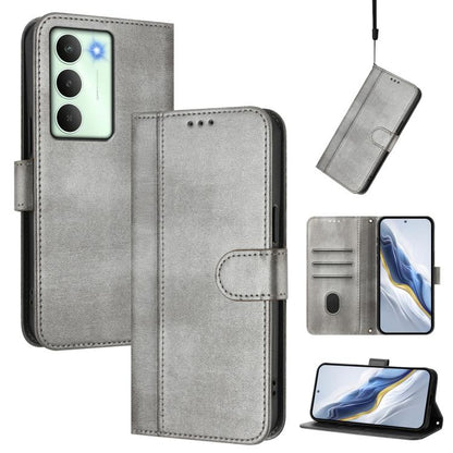 Line Splicing Buckle Retro Leather Phone Case, For Realme P4 5G, For Realme 15T 5G Global, For Realme 15 5G / 15 Pro 5G Global, For Realme C71 4G Global, For Realme V70 5G / C75 5G, For Realme Narzo 80 Pro / 14 Pro 5G India                             ...