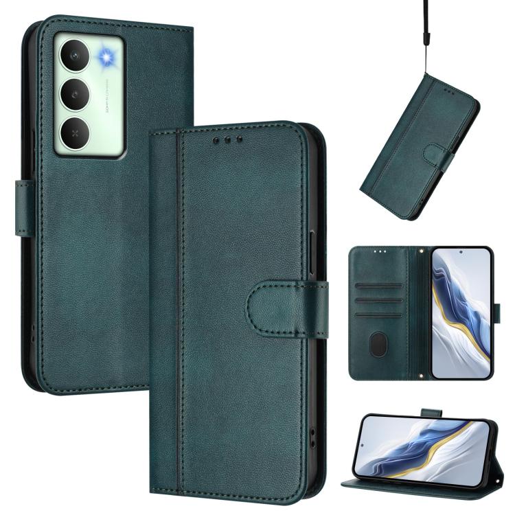 Line Splicing Buckle Retro Leather Phone Case, For Realme P4 5G, For Realme 15T 5G Global, For Realme 15 5G / 15 Pro 5G Global, For Realme C71 4G Global, For Realme V70 5G / C75 5G, For Realme Narzo 80 Pro / 14 Pro 5G India                             ...