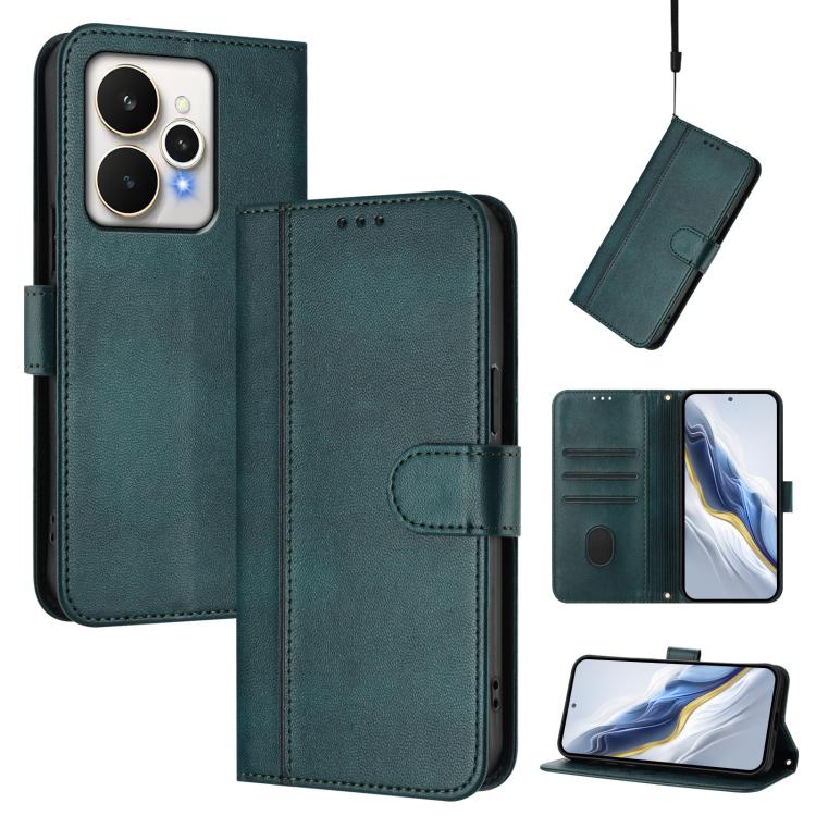 Line Splicing Buckle Retro Leather Phone Case, For Realme P4 5G, For Realme 15T 5G Global, For Realme 15 5G / 15 Pro 5G Global, For Realme C71 4G Global, For Realme V70 5G / C75 5G, For Realme Narzo 80 Pro / 14 Pro 5G India                             ...