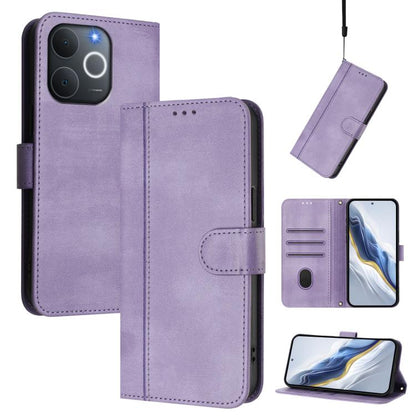 Line Splicing Buckle Retro Leather Phone Case, For Realme P4x 5G / OnePlus Nord CE6 Lite, For Realme 16T 5G Global, For Realme C100 5G, For Realme P4 Power 5G, For Realme Note 80 4G Global, For Realme C83 5G India, For Realme 16 5G Global              ...