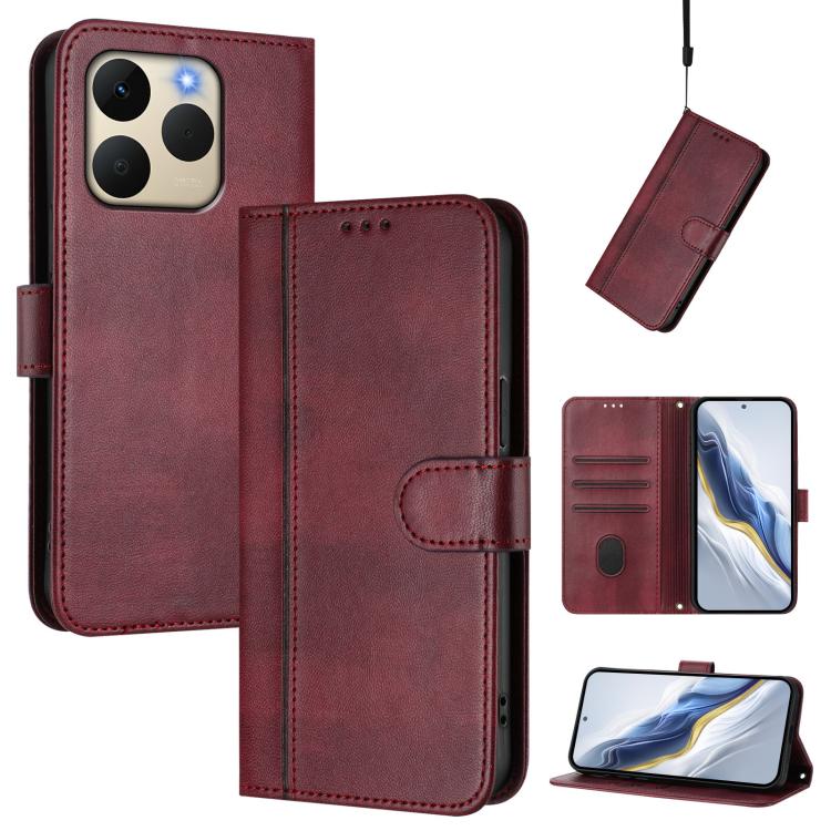 Line Splicing Buckle Retro Leather Phone Case, For Realme P4 5G, For Realme 15T 5G Global, For Realme 15 5G / 15 Pro 5G Global, For Realme C71 4G Global, For Realme V70 5G / C75 5G, For Realme Narzo 80 Pro / 14 Pro 5G India                             ...