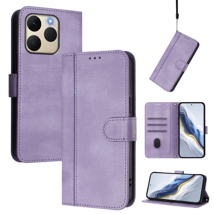 Line Splicing Buckle Retro Leather Phone Case, For Realme P4 5G, For Realme 15T 5G Global, For Realme 15 5G / 15 Pro 5G Global, For Realme C71 4G Global, For Realme V70 5G / C75 5G, For Realme Narzo 80 Pro / 14 Pro 5G India                             ...