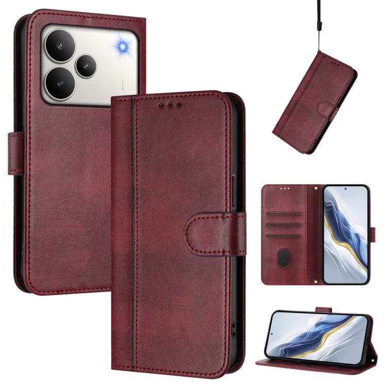Line Splicing Buckle Retro Leather Phone Case, For Realme P4 5G, For Realme 15T 5G Global, For Realme 15 5G / 15 Pro 5G Global, For Realme C71 4G Global, For Realme V70 5G / C75 5G, For Realme Narzo 80 Pro / 14 Pro 5G India                             ...