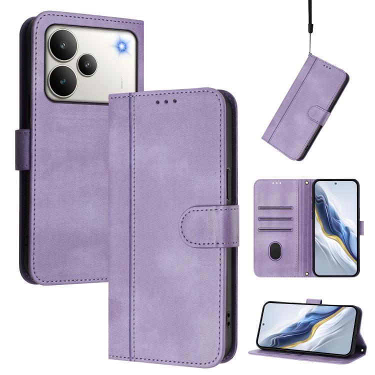 Line Splicing Buckle Retro Leather Phone Case, For Realme P4 5G, For Realme 15T 5G Global, For Realme 15 5G / 15 Pro 5G Global, For Realme C71 4G Global, For Realme V70 5G / C75 5G, For Realme Narzo 80 Pro / 14 Pro 5G India                             ...